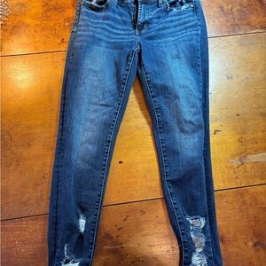 BKE Dark Blue Distressed Skinny Jeans size 27